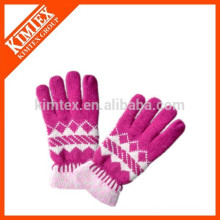 Fashion winter jacquard knit gloves